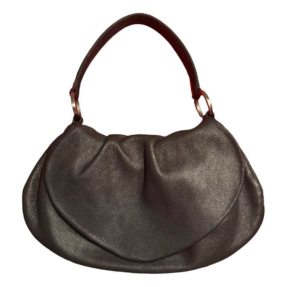 Christian Louboutin Chocolate Brown Leather Shoulder Bag